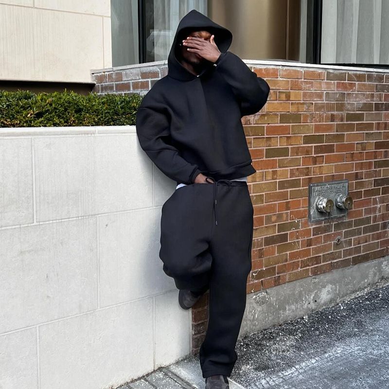 Unisex Oversized Hoodie & Jogger Set - Streetwear Casual Pullover Sweatshirt With Pockets, Comfortable Lounge Wear For Men & Women_voghion.com