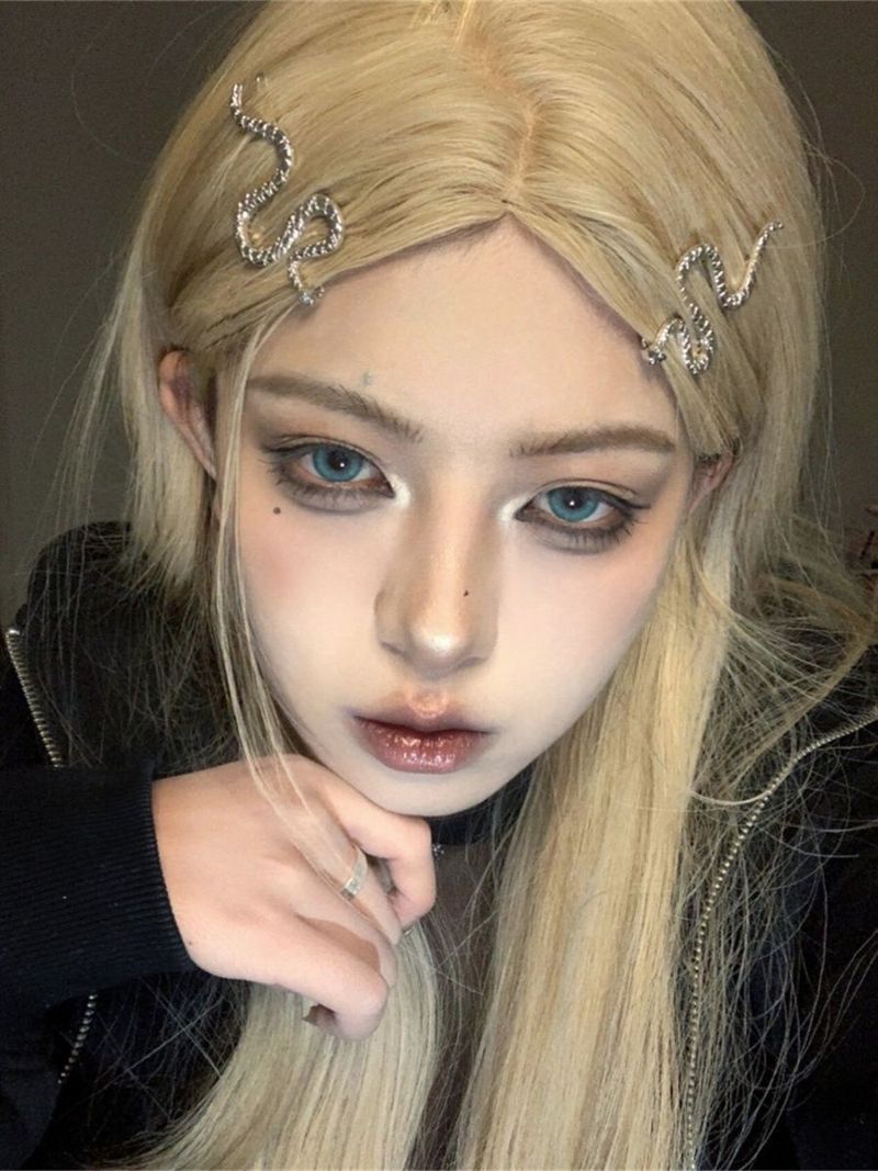 Silver Snake-Shaped Hair Clip For Women, Side Dark Style, Versatile, Unique, Cool Bangs Clip, Trendy Ins Style_voghion.com