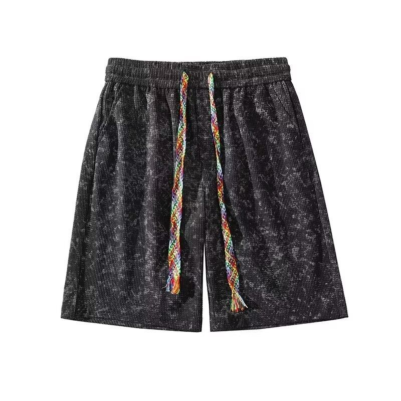 Strictly Selected 2024 Summer Loose Straight-leg Pants American Hong Kong Style Fashion Trendy Pants Tie-dye Shorts Casual Large Size Men_voghion.com