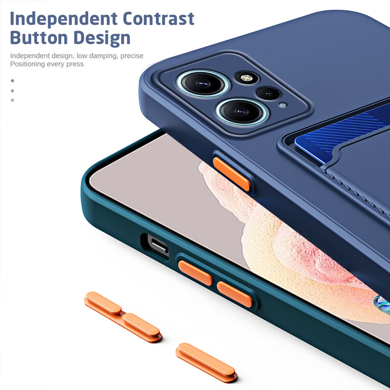 Silicone Soft Card Wallet Back Case For Xiaomi Redmi Note 12 4G Note12 5G Readmi Redme 12C Camera Shockproof Cover Coque Capas_voghion.com