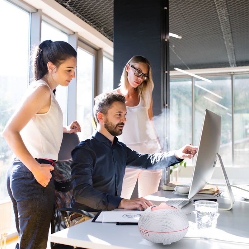 Aroma Diffuser Ultrasonic Humidifier 400ml Office Desk Aromatherapy Atomizer Colorful Wood Grain Aromatherapy Machine_voghion.com