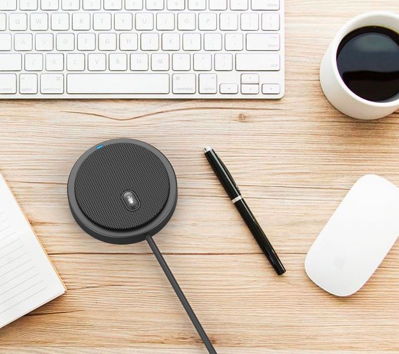 HCSTVCON Omnidirectional Video Conference Microphone Mini Portable 360 ° Voice Pickup USB Plug For Meeting Business_voghion.com