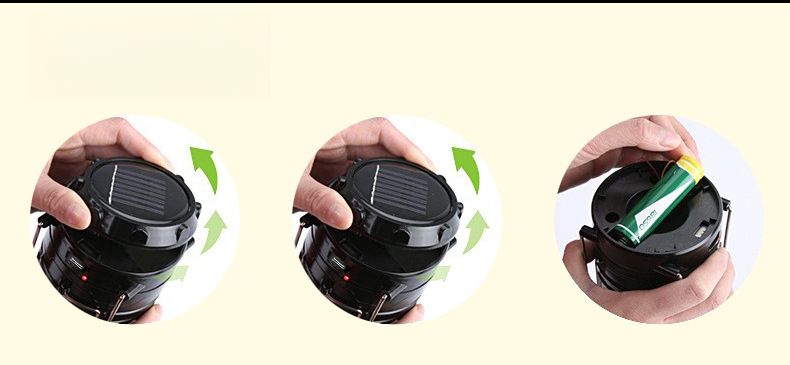 Wiederaufladbare LED-Taschenlampe für den Außenbereich, Zeltbeleuchtung, Campinglampe, tragbare Solar-Notlaterne_voghion.com