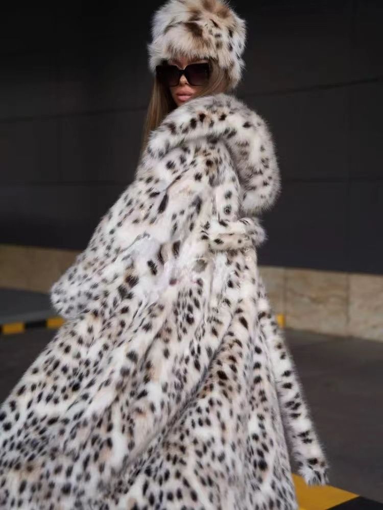 Cappotto lungo in pelliccia sintetica da donna con cappuccio leopardato - Giacca invernale di lusso per uno stile street audace (nero/bianco e giallo/nero, dalla S alla XXL)_voghion.com