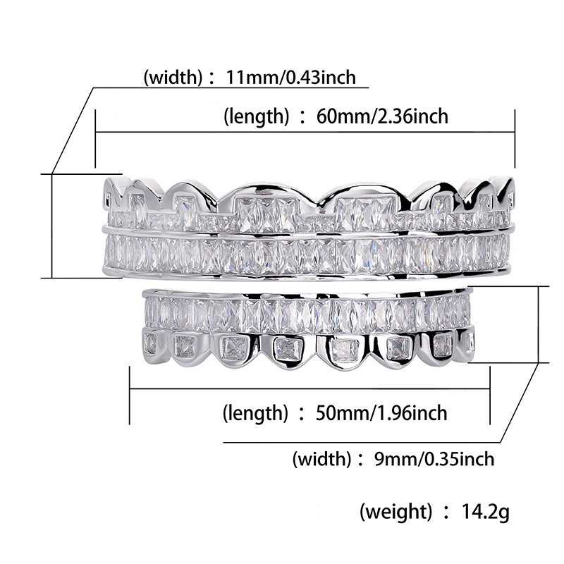 Griglia per denti placcata in oro Dia per hip hop, bling_voghion.com