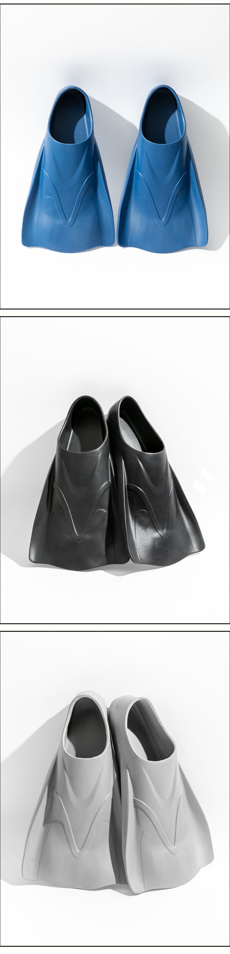 Flossenschwimmen, Freistil-Brustschwimmtraining für Erwachsene, kurze Entenfußschuhe, Tauch- und Schnorchelausrüstung aus Silikon_voghion.com