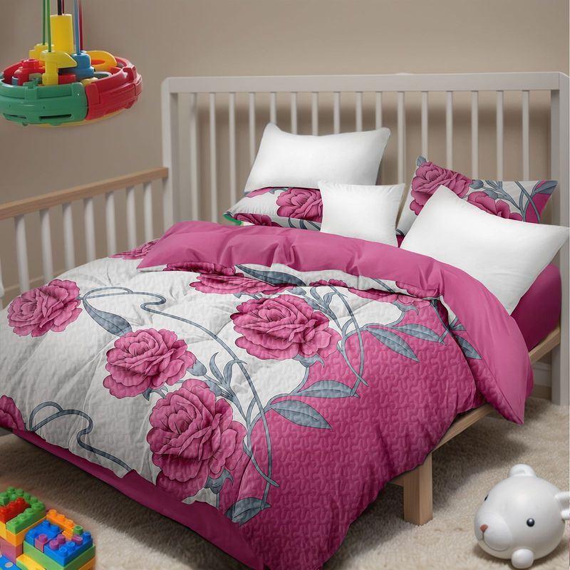 9 Piece Soft All-Season Washed Microfiber Cover Set , Queen/King/Calking Bedding Set With Pillowcases,Bedspread Print Curtains & Solid Curtains,Print, Moisture-Wicking, Soft ,Cooling, Easy Care_voghion.com