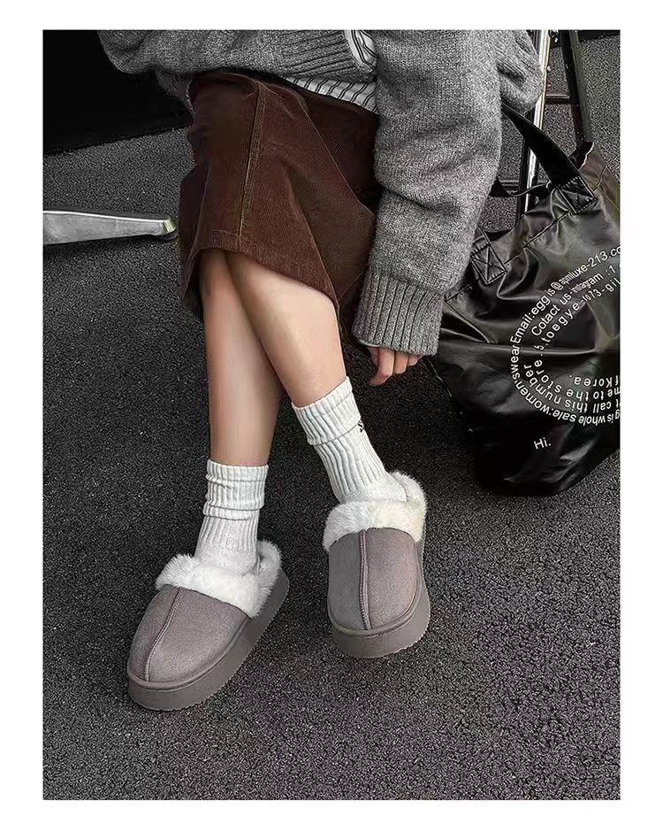 mit Fleece, dicker Sohle, rutschfest, Unisex-Paar-Hausschuhe zur Erhöhung der Körpergröße im Innenbereich, Damen-Baumwollhausschuhe_voghion.com