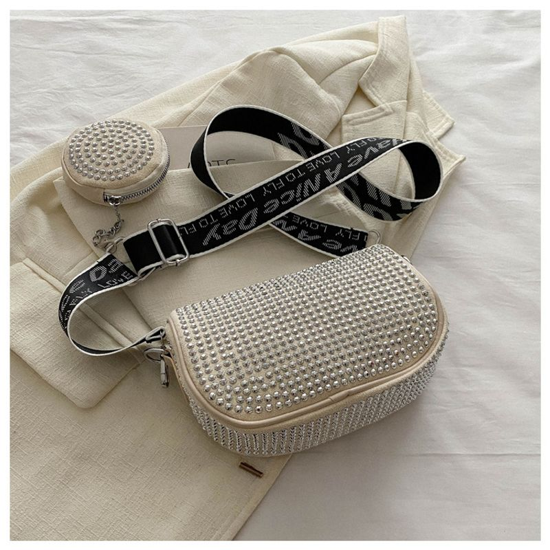 Modische Damentasche schlichten Strass-Intarsien, modieuze Umhängetasche mit een Schulter, trendy Handtasche für_voghion.com