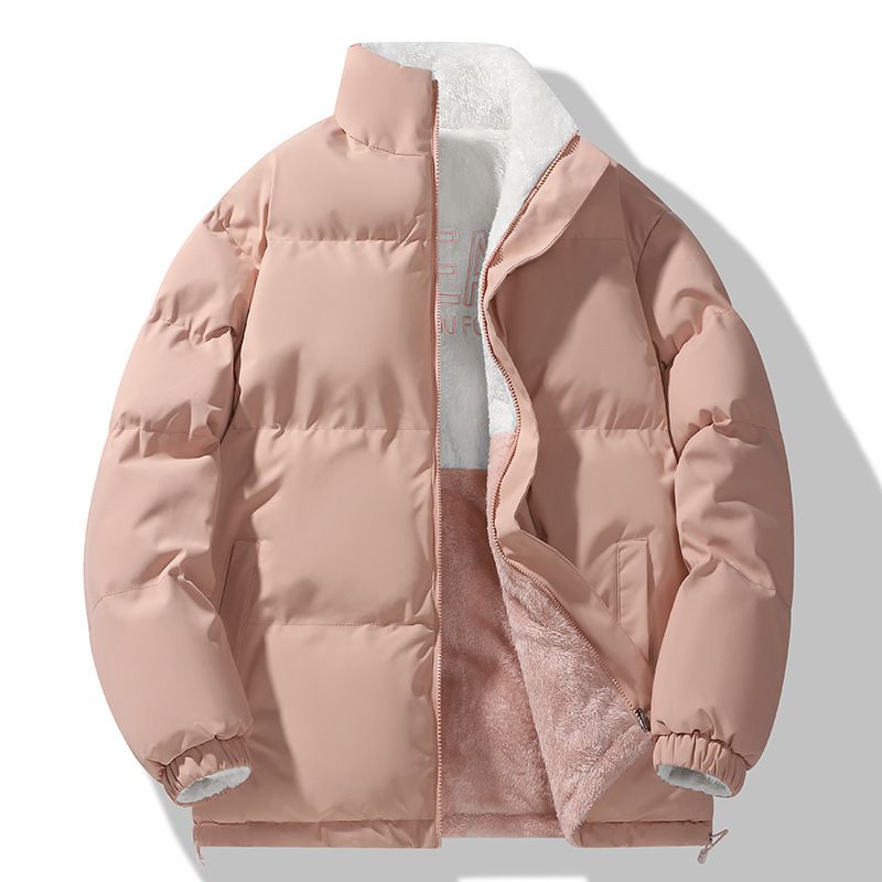 Piumino casual ampio e largo, caldo, in cotone, con fodera in pile, per coppie, da uomo e da donna, da indossare su entrambi i lati._voghion.com