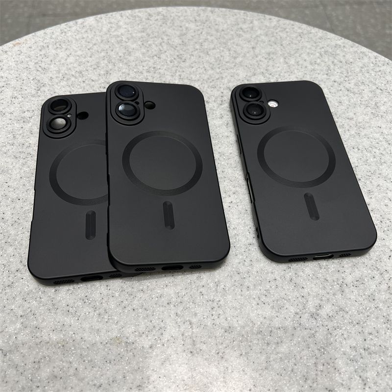 Custodia di ricarica wireless magnetica opaca di lusso per iPhone 16 15 14 Pro Max Plus 13 12 11 XR X XS 7 8 Cover antiurto_voghion.com