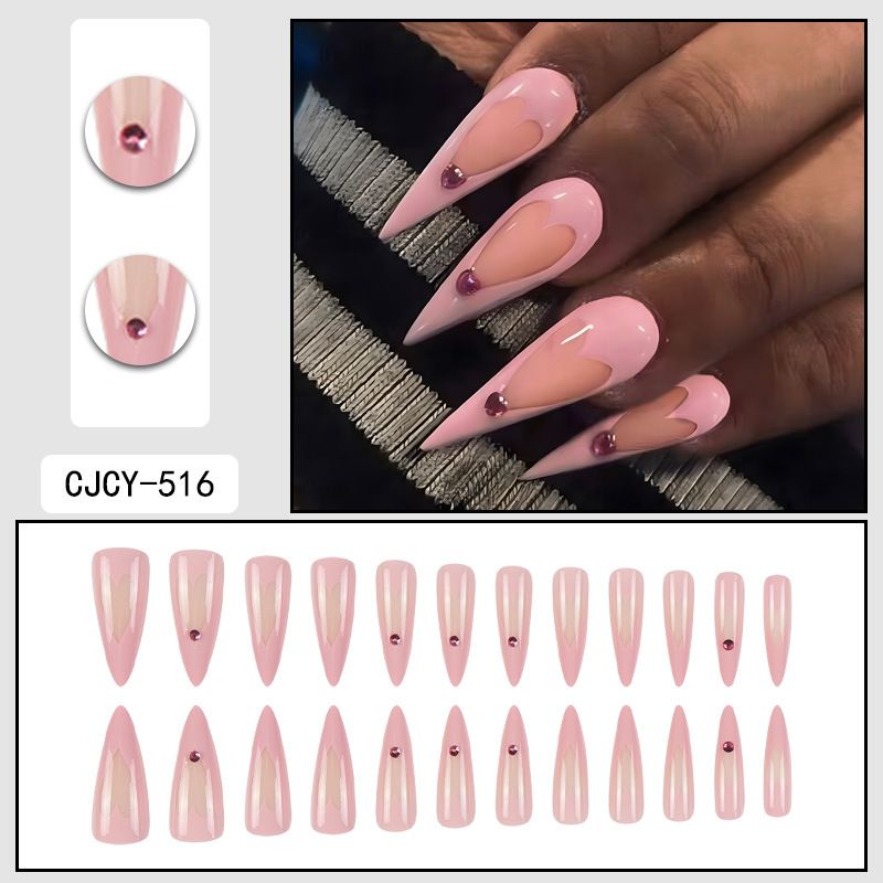 Elegante French Aurora Cat Eye Press-On-Nägel mit Strasssteinen – lange, glamouröse und wiederverwendbare Kunstnägel für Frauen_voghion.com