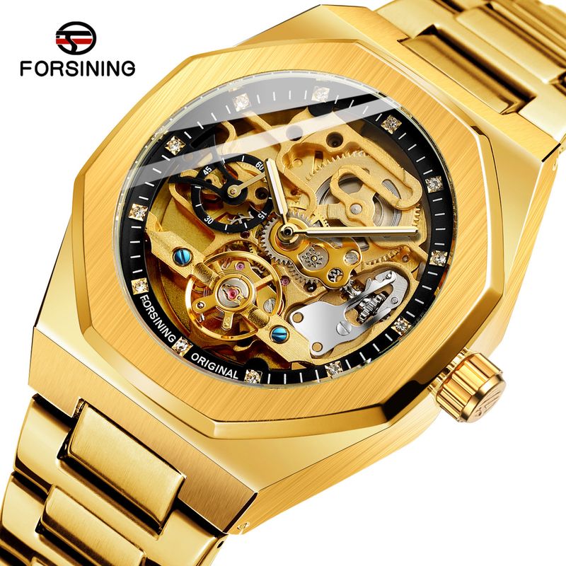 Men's Automatic Mechanical Watch With Luminous Hands, Three Subdials, And Day Display - Stainless Steel Band Six Pin Week Steel Belt Mechanical Watch_voghion.com