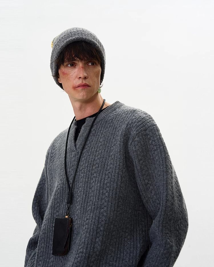 Herren Vintage Zopfmusterpullover – CleanFit Oversized Pullover (M-3XL, Polyestermischung, knitterfrei)_voghion.com