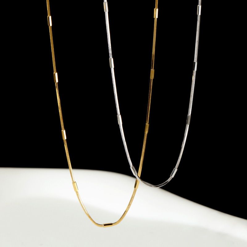 Preprosta ogrlica z verižico iz kačjega srebra S925_voghion.com