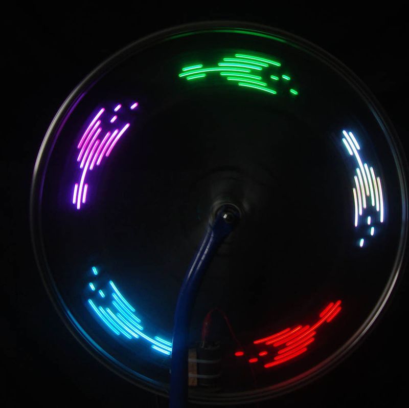 Mountainbike-Speichen-LED-Feuerrad, mehrfarbiges Muster, doppelseitiger Stahldraht, Vibrationssensor, Doppelsensor, Farblicht_voghion.com
