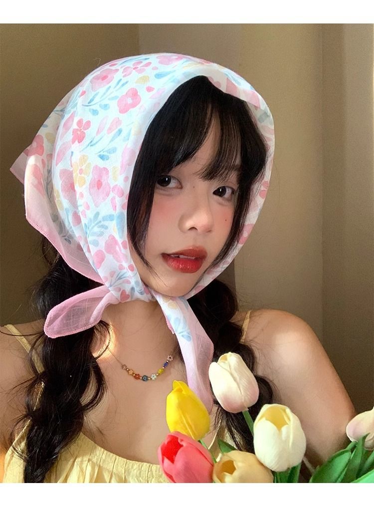 Spring And Summer French Small Square Women's Fashion Forest Decoration, Collar Headband, Scarf, Sweet And Lovely_voghion.com