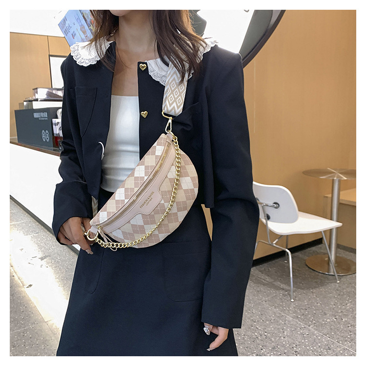 2023 New Best Selling Textured Women's Bag Trendy Fashion Plaid Chest Bag Fashionable Simple Versatile Shoulder Messenger Bag_voghion.com