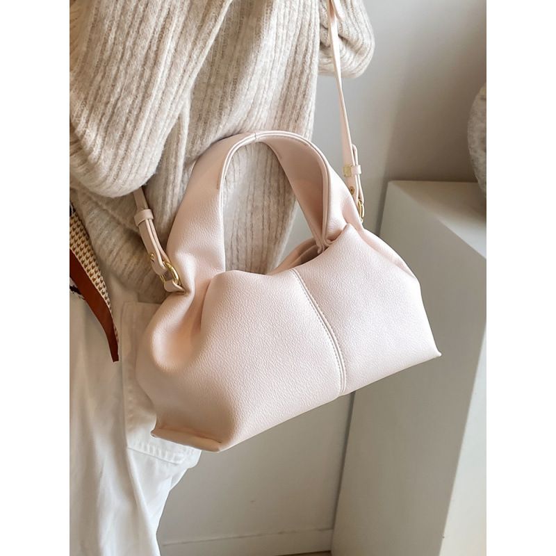 Borsa a tracolla versatile ed elegante, alla moda, da donna, in tinta unita, semplice e alla moda, da pendolare, in stile francese di nicchia._voghion.com