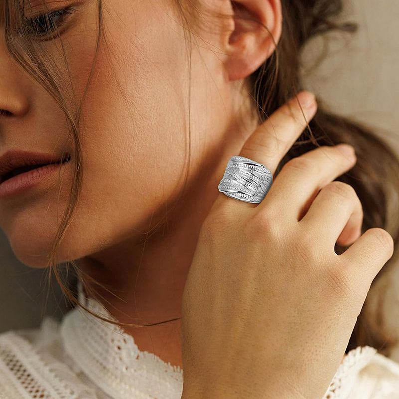 Anello Cao Shi Double Gold Testurizzato Universale per Uomo e Donna, Moda Esagerata, Copricapo_voghion.com