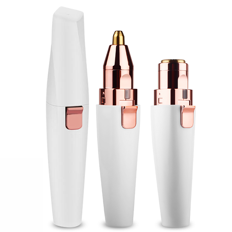 Private Label Frauen Schmerzlos 2 in 1 USB Aufladbare Augenbraue Entferner Elektrische Epilierer Gesicht Haar Entfernung_voghion.com