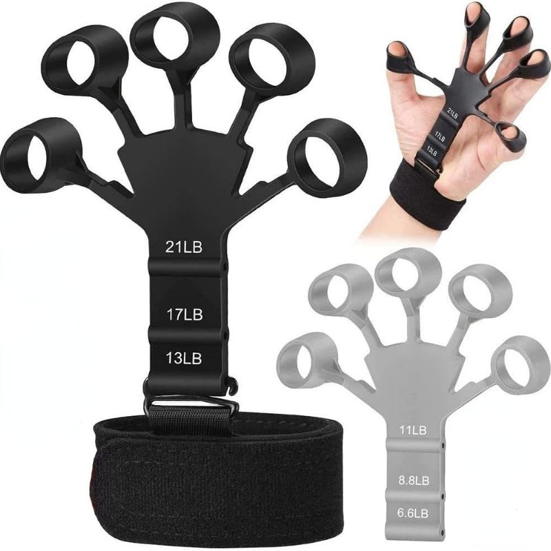 1 pieza de fortalecedor de agarre de silicona Gripster, estirador de dedos, entrenador de agarre de mano, gimnasio, entrenamiento físico y ejercicio, fortalecimiento de manos_voghion.com