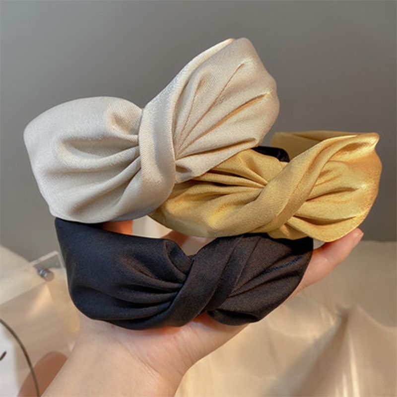 2022 nuova fascia per capelli incrociata tinta unita semplice versatile moda semplice per uscire stiratura dei capelli fascia per capelli a tesa larga copricapo_voghion.com