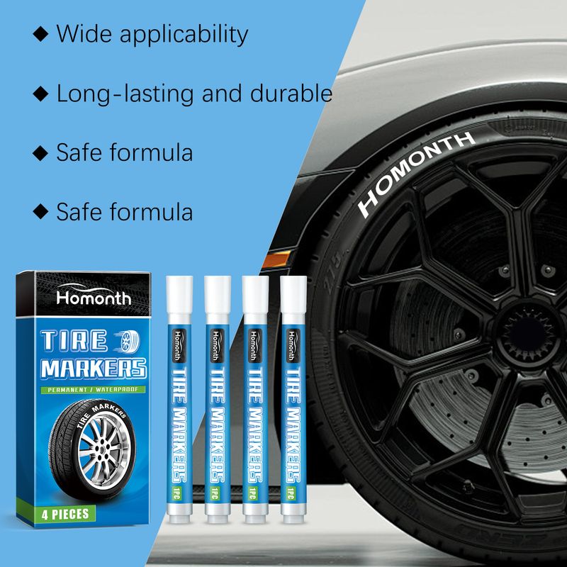 Homonth White Tire Paint Pen Car Tire Paint Pen Does Not Fade Color Creative Diy Oil Pen_voghion.com