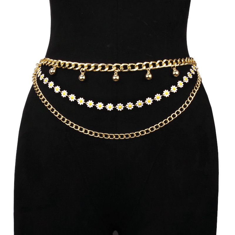 New Accessories Are Fashionable, Simple, Versatile. Multi Layer With Oil Dripping Small Flower Waist And Body Chains_voghion.com