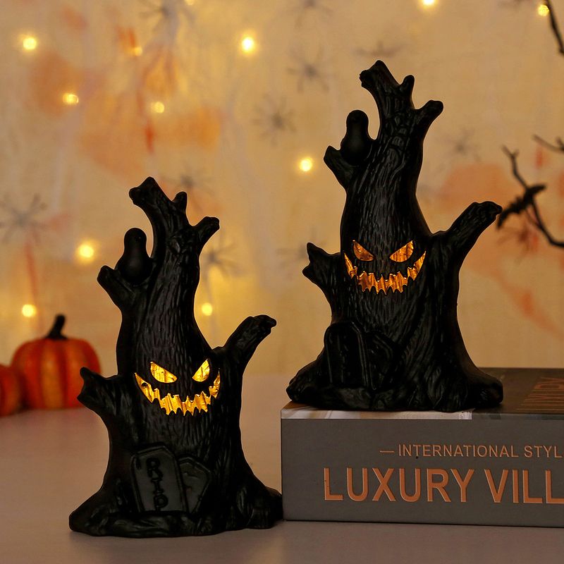 Decorazione di Halloween, albero fantasma, lanterna fantasma a LED notturna, ceppo d'albero con volto fantasma, lanterna per festival, atmosfera horror, decorazione_voghion.com