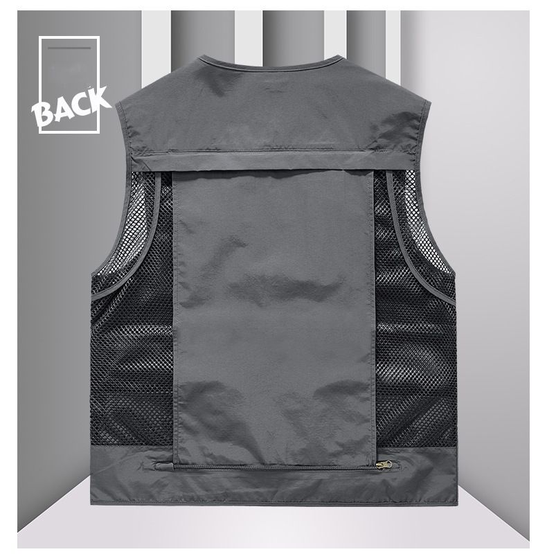 FGKKS Outdoor Leisure Vest For Men, New Breathable Outdoor Sports Coat With Multiple Pockets, High Quality Design, Leisure Vest For Men_voghion.com