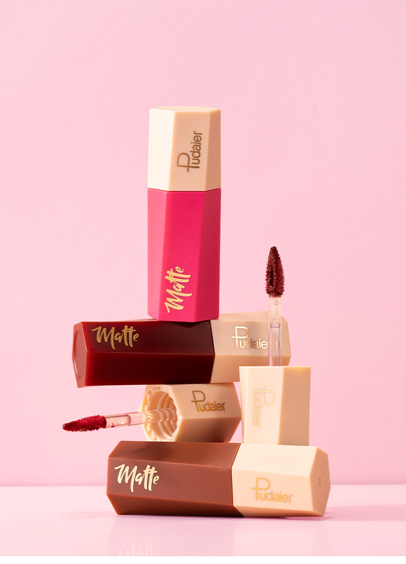 Pudaier 14 Farben Samt Matt Lippenstift Antihaft-Cup Lipgloss Lippenstift Samt Textur_voghion.com