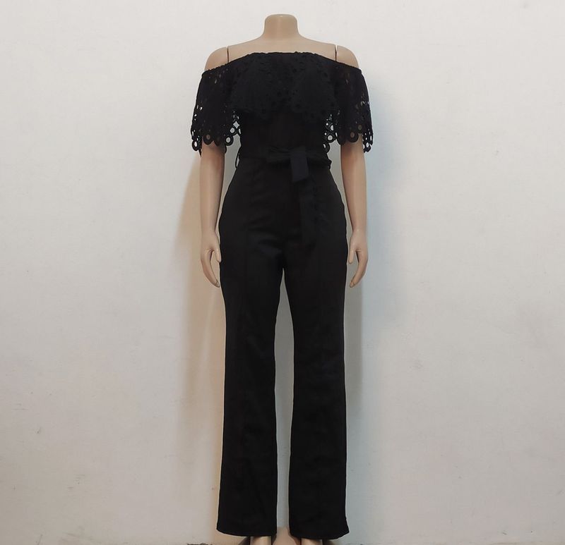 Europeisk och amerikansk sexig fashionabel enfärgad jumpsuit med tubtopp_voghion.com