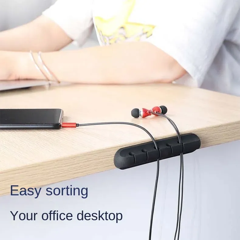 Self-Adhesive Cord Manager - Silicone Cable Organizer | No-Drill Installation | Home/Office Use | EU_voghion.com