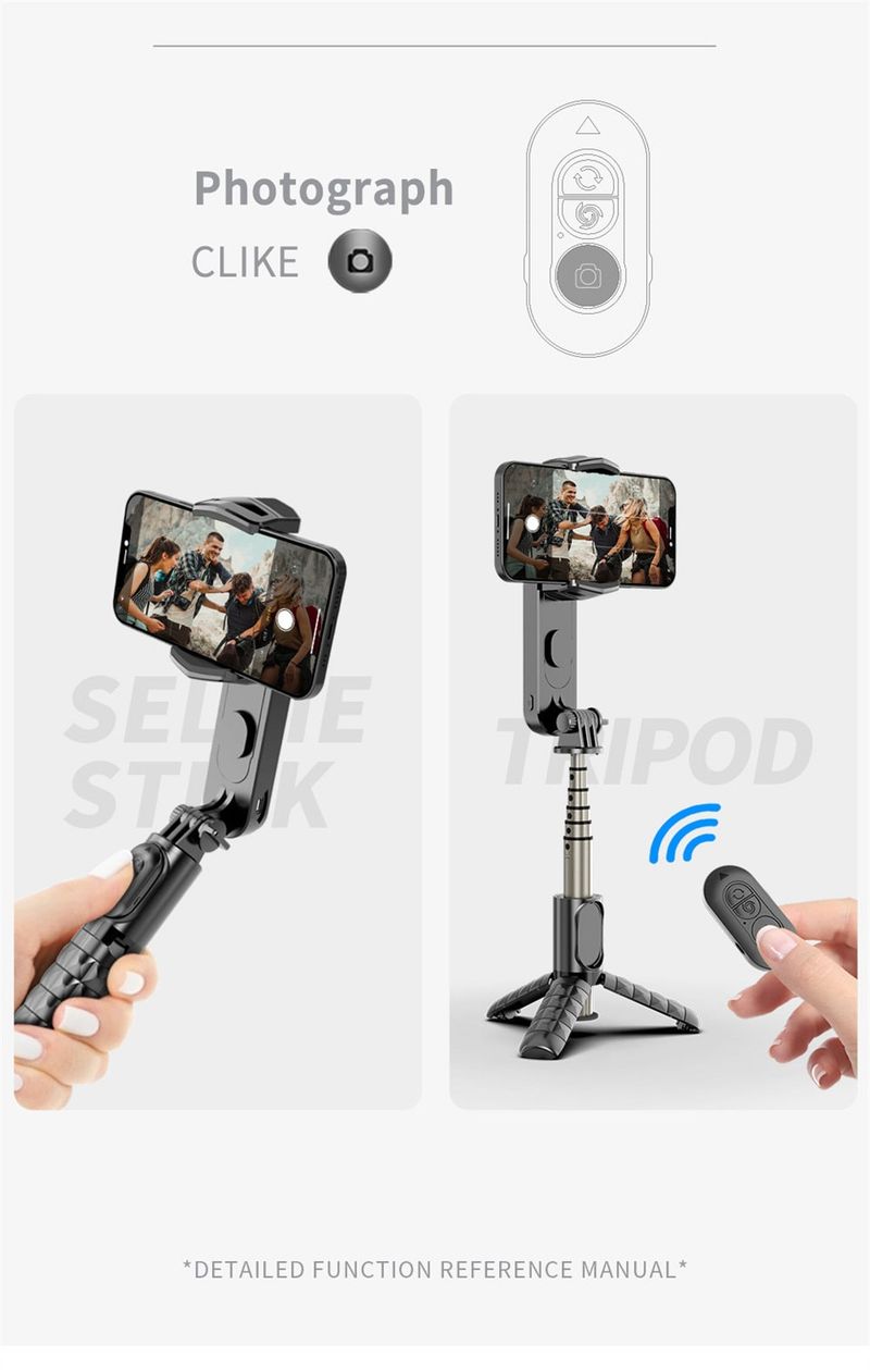 Gimbal Stabilizer Selfie Stick Fill Light Smartphone Baseus Handheld Action Cameras Bluetooth Tripod_voghion.com