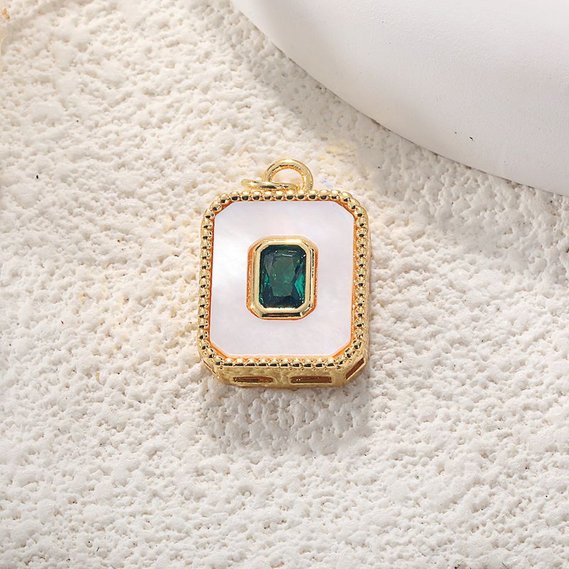 Collana con ciondolo in conchiglia bianca di abalone di lusso leggero e di alta qualità, realizzata a mano, con filo avvolto in rame placcato oro, forma rettangolare a goccia d'acqua_voghion.com