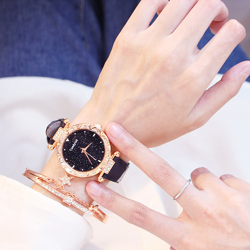 Starry Sky Watch Women's Fashion Trend Simple Women's Watch Student Two-piece Gift Watch Daily Commuter Casual Birthday Valentine's Day Gift_voghion.com