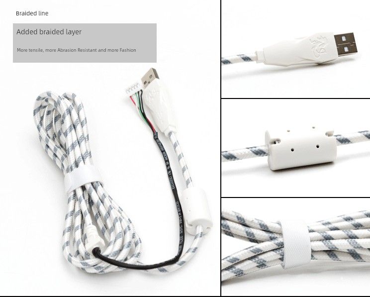 USB-datakabel sort og hvidt flettet Nical-tastatur_voghion.com