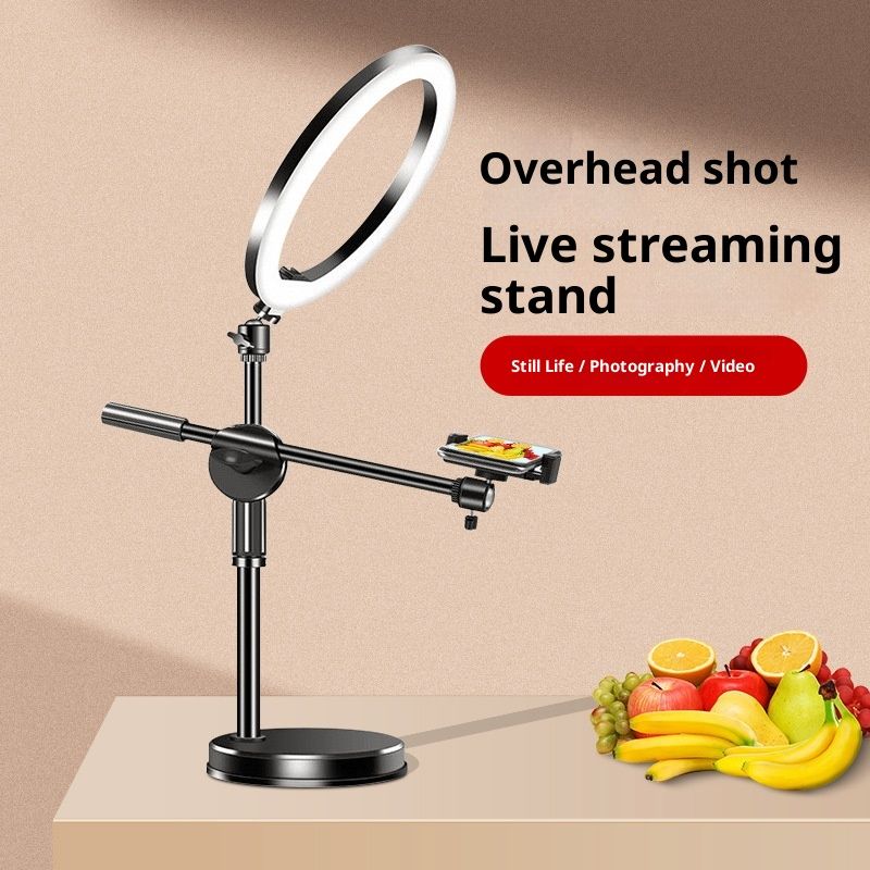 Live Streaming Video Phone With Fill Universal Food Light Desktop Round Plate Overhead Shooting Stand_voghion.com