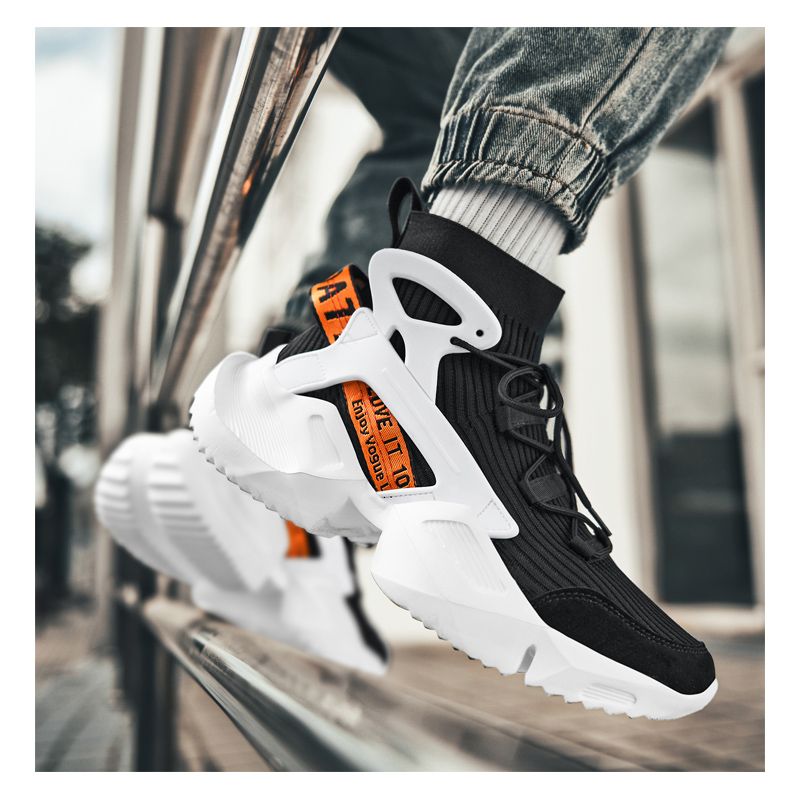 Herren Sneakers 2025 Frühling Sommer Atmungsaktive High Top Herrenschuhe Große Größe 45 46 Herren Sockenschuhe Retro Casual Herrenstiefel Herren_voghion.com