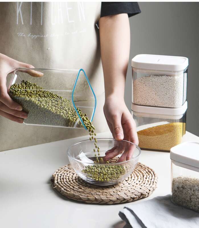 Lebensmittel, Kaffee, Gewürze, versiegeltes Glas, feuchtigkeitsbeständig, für Getreide und verschiedene Getreidesorten, transparente Lebensmittel, Plastiksnacks_voghion.com