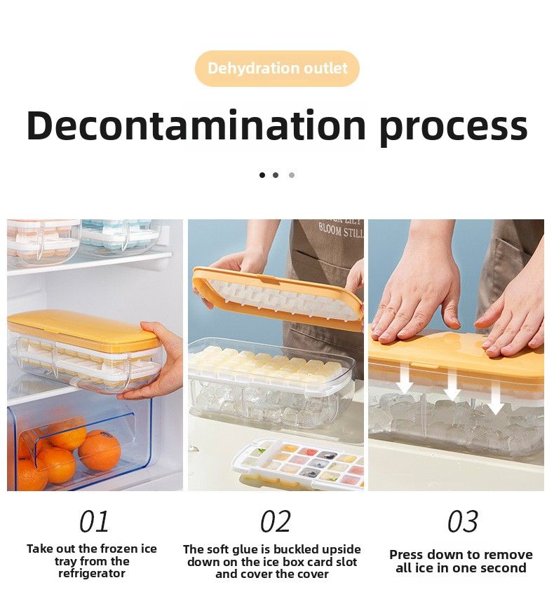 48 Grid Silicone Ice Grid Ice Cube Mold Press Ice Grid Creative Ice Storage Box Household Ice Making Mold Ice Box Easy Demoulding_voghion.com