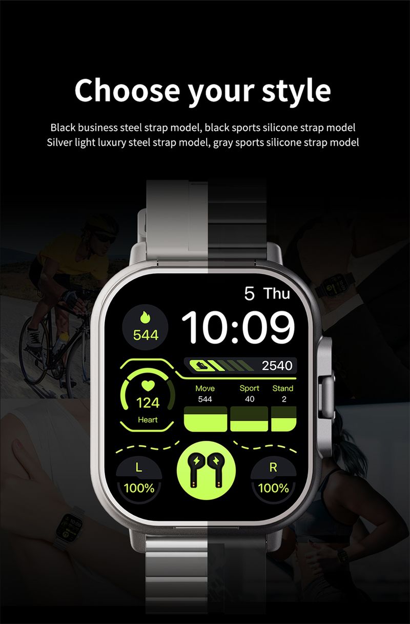 2024 Smart 2 in 1 mit Kopfhörer Smartwatch Bluetooth Anruf Herrenuhr GPS Track Herzfrequenzmesser Musik abspielen SmartWatch_voghion.com