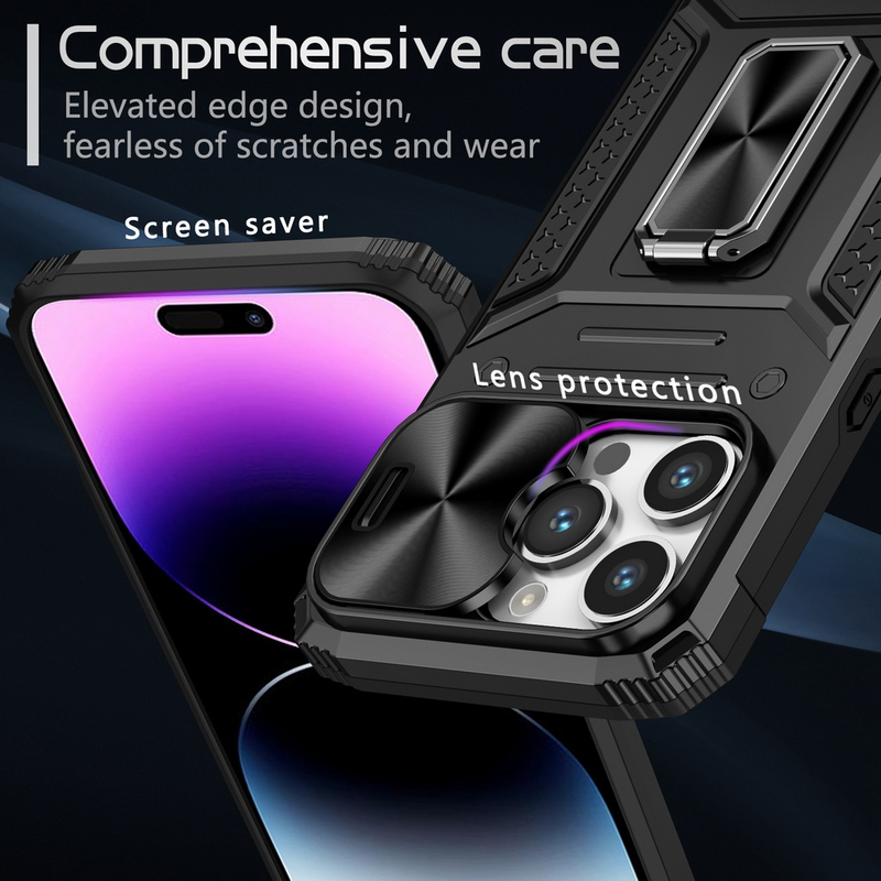 Verwijderbare Push-Pull Camera Beschermhoes Voor iPhone 15 Pro Max 14 Plus 14 Pro 13 Pro Max 12 metalen Ring Gesp Auto_voghion.com