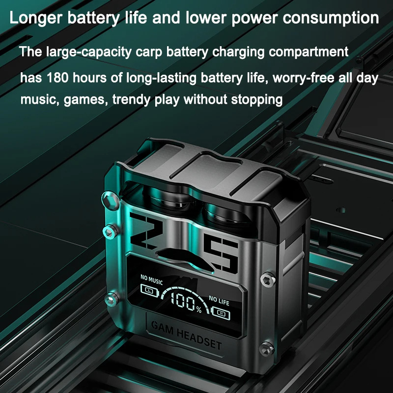 M25 Nuova tecnologia nera Bluetooth wireless con batteria elevata 5.2 Auricolari da gioco Esport a basso consumo energetico_voghion.com