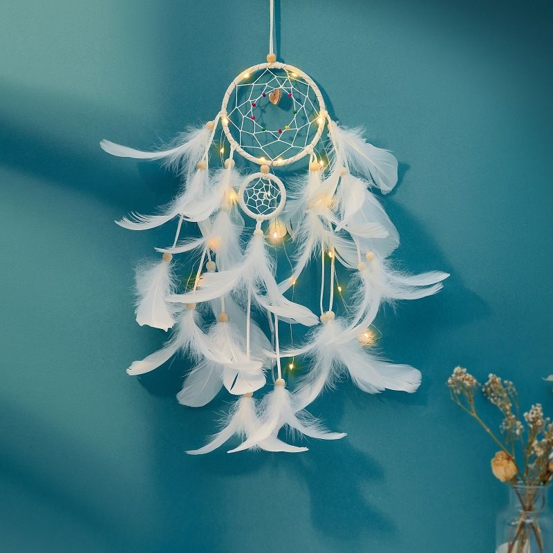 Feder Anhänger Shell Hängendes Ornament Traumfänger Windspiel_voghion.com