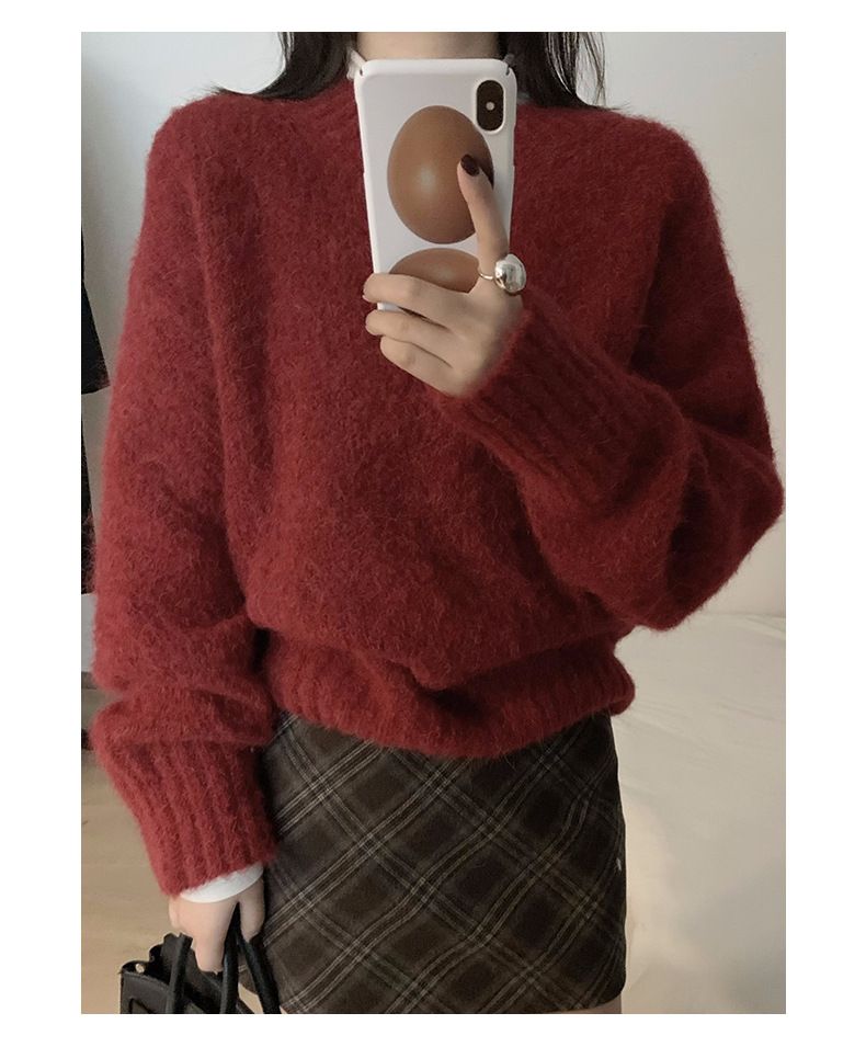 Luxuriöser Pullover aus Alpakawolle – Ultraweicher und gemütlicher Oversize-Strickpullover für Damen, elegantes, lässiges Oberteil mit Rundhalsausschnitt und langen Ärmeln_voghion.com