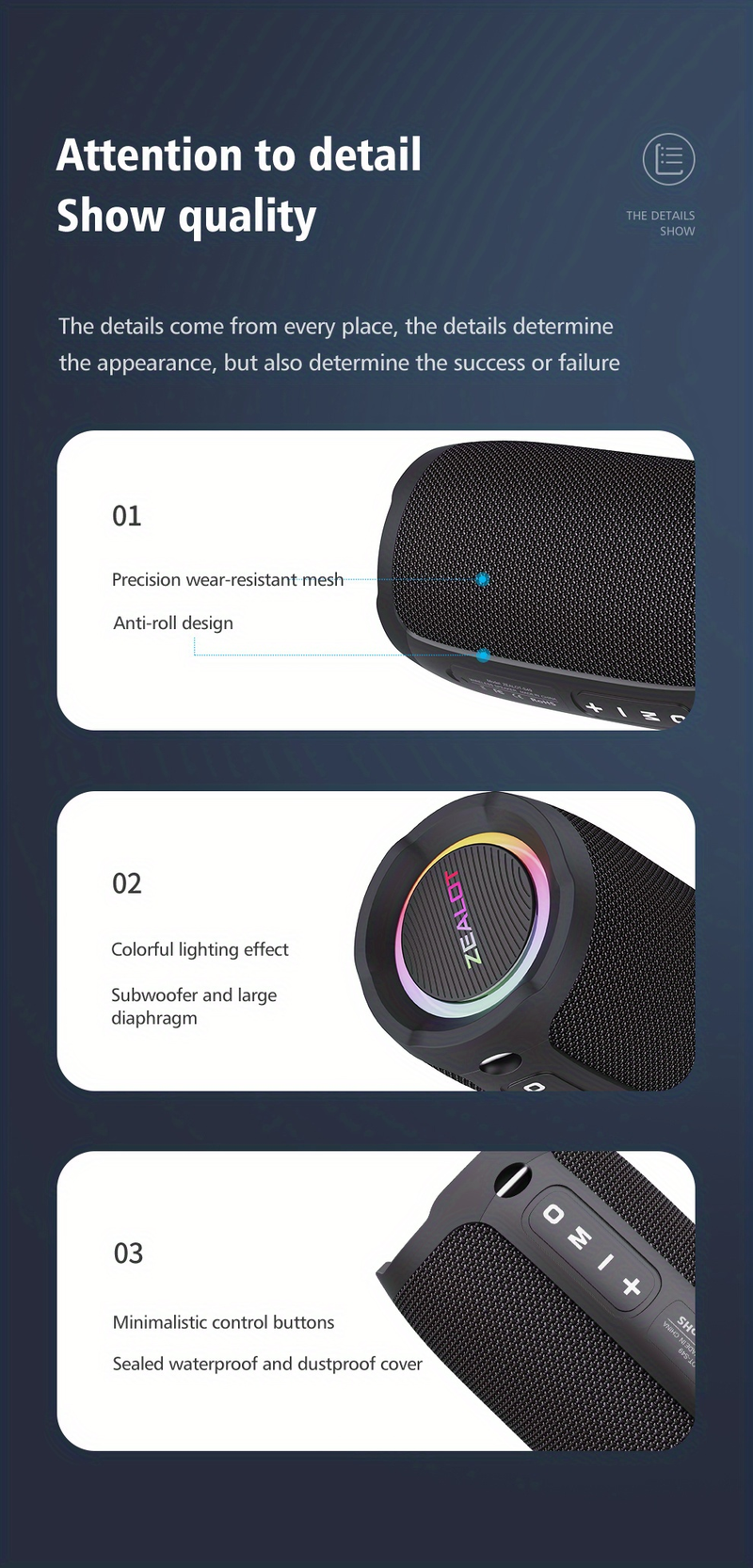 ZEALOT S49 10W BT trådlösa högtalare, bärbar utomhushögtalare för subwoofer Vattentät IPX 7, trådlös högtalare, dubbla_voghion.com