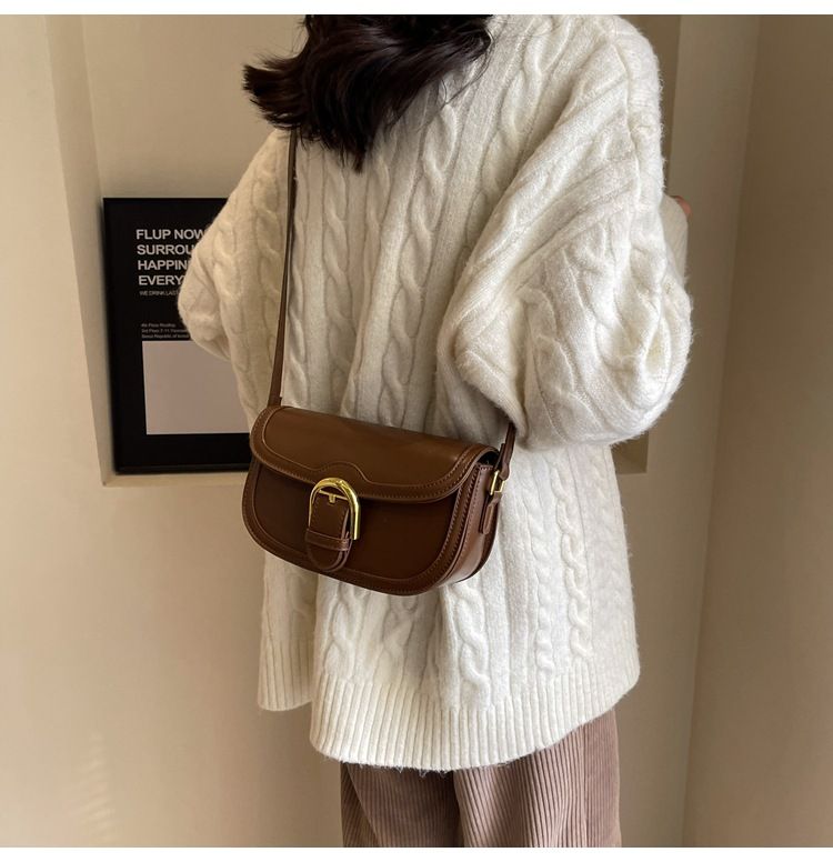 Retro High-End-Modetasche für Damen Neue vielseitige Satteltasche zum Pendeln Beliebte einfache lässige Umhängetasche_voghion.com