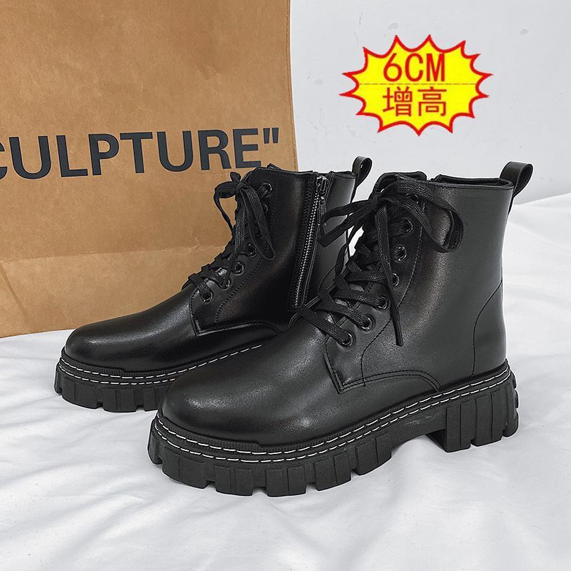 Martin British Style 2025 New Side Zipper Work Leather High Top Autumn Winter Men's Boots_voghion.com